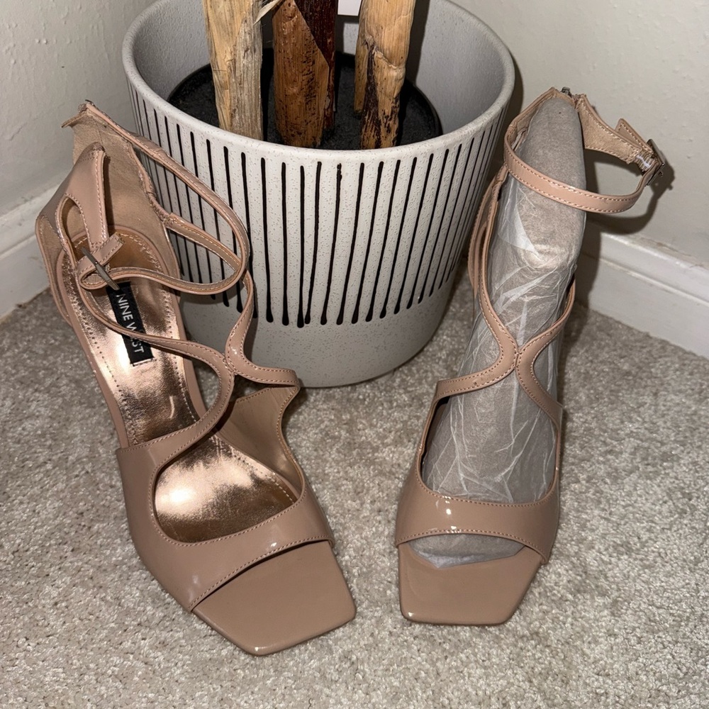 Nine West Nude Strappy Heels